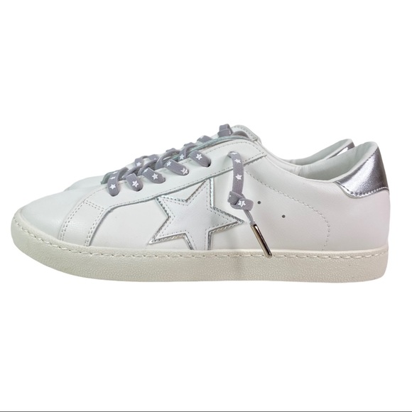 NEW Vintage Havana Bianca Sneakers White Silver - Picture 2 of 14